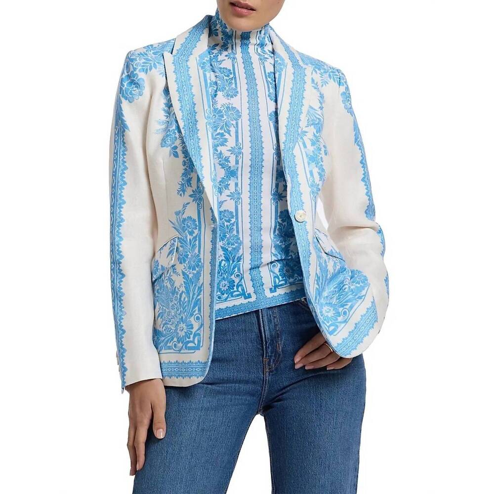 NEW ROBERT GRAHAM penelope blazer in cream